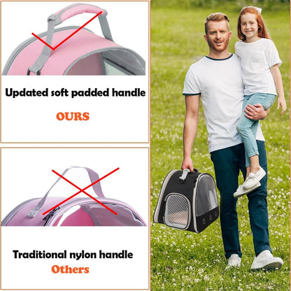 Ventilation Carrier for Bearded Dragon,Guinea Pig Carrier,Guinea Pig Carrier for 2,Reptile Travel Carrier for Lizards Sugar Glider Hedgehog Rat Parrot Birds,Airline Approved Pink