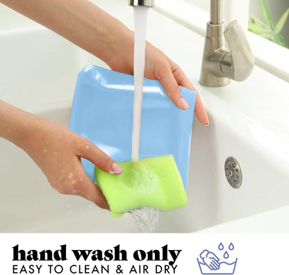 Fit & Fresh Reusable PEVA Storage Bags 3 Pack, Reusable Food Storage Bags, LeakProof, Durable, Sandwich Bags, Freezer Safe, Hand Wash, Easy to Clean, Eco-Friendly, Blue Floral Toile