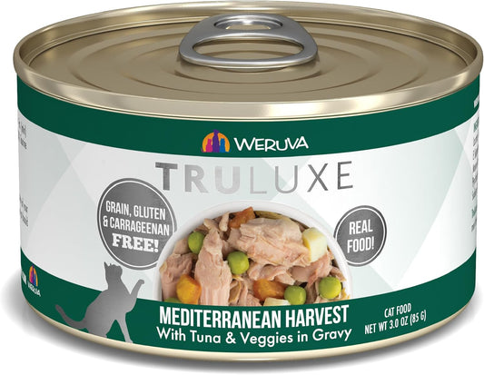 Weruva TruLuxe Cat Food, Mediterranean Harvest with Tuna Whole Meat & Veggies in Gravy, 3oz (Pack