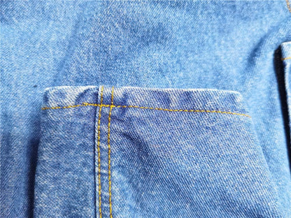 Classic Dog Jeans Overall for Medium Large Dogs,Pet Denim Jumpsuit Onesies Clothes Costumes for All-Match,Blue Vintage Washed Blue Pants Outfits