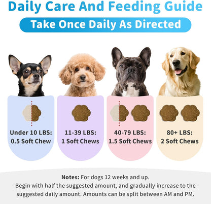 Calming Chews for Dogs – Calming Treats for Anxiety, Stress, Separation, Travel&Thunder, Relaxation & Focus Support with L-Theanine, Valerian Root, Chamomile & Ashwagandha, Bacon Flavor, 60Ct