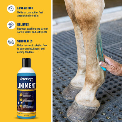 Vetericyn Mobility Equine Liniment for Fast-Acting Relief of Muscles and Joints – Menthol-Based Topical Analgesic for Horses – 16 Ounces