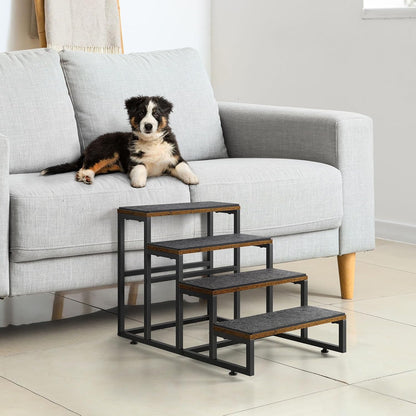 Dog Stairs for High Beds 4 Steps Dog Stairs for Small Medium Dogs Pet Stairs/Steps for Puppy, Cats, and Dogs, Easy to Walk on Dog Step for Beds and Cars