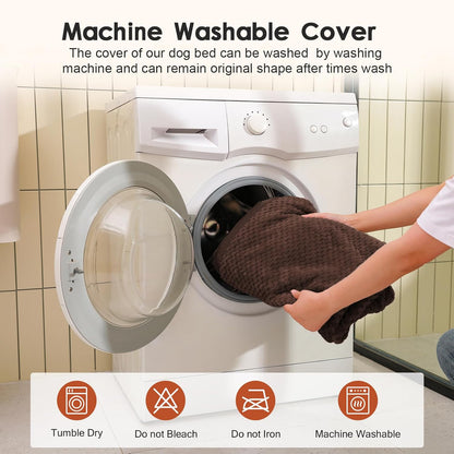 Orthopedic Dog Bed, 3 Inch Memory Foam Dog Beds for Small Dogs, Washable Removable Cover, Nonskid Bottom, Waterproof Pet Couch for Indoor, Outdoor or Car Use, 30x20 Inches S Brown Grey