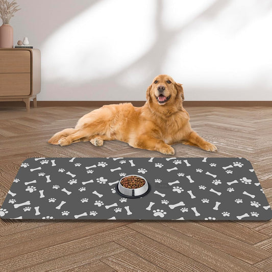 Large Pet Feeding Mat, Absorbent Quick Dry Dog Mat for Food and Water Bowl, Non Skid Cat Bowl Mat, No Stains Quick Dry for Pet Water Dispenser Pet Supplies for Messy Drinkers