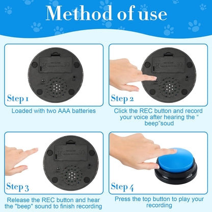 Jerify 16 Pieces Dog Buttons for Communication Voice Recordable Cat Dog Talking Buzzers Set with Stickers 30 Seconds Pet Speech Training Buttons for Pet Cat Training Interactivity(Classic Colors)