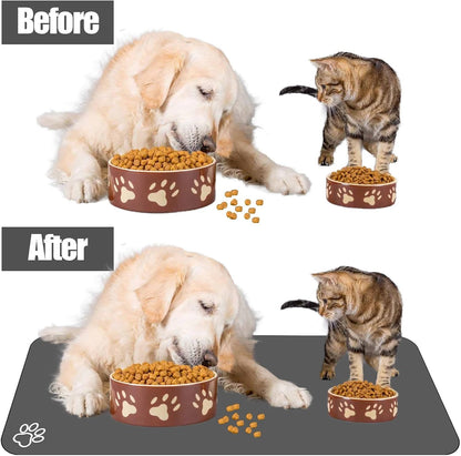 Large Pet Feeding Mat, 39.3" x 15.7" Absorbent Quick Dry Dog Mat for Food and Water Bowl, Non Skid Cat Bowl Mat, No Stains for Pet Water Dispenser Pet Supplies for Messy Drinkers