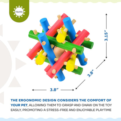 Wooden Chewing Toy for Small Animals, Natural Wood for Rabbit, Guinea Pig, Bunny, Chinchilla (Colored)