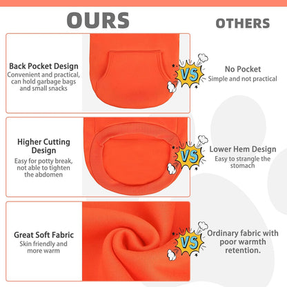 KOOLTAIL Fall Dog Hoodie - Soft & Warm Dog Thanksgiving Sweater with Leash Hole and Pocket, Pet Winter Coat, Cold Weather Clothes Sweatshirt for Small Medium Large Dogs Puppy Cat Boys Girls, Orange XL