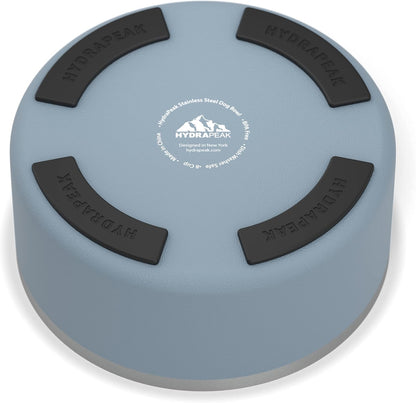 Hydrapeak Dog Bowl; Non Slip Stainless Steel; Water and Food Dish; Large Sized and Small Dogs; 32oz 64oz; Multiple Sizes | 8 Cup | Storm