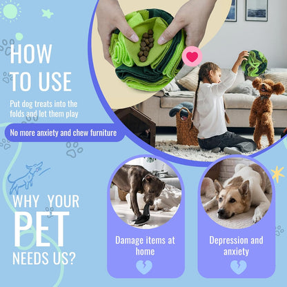 Pet Snuffle Ball, Puzzle Sniffing Interactive Dog Ball for Blind Dogs Training Stress Relief Dog Enrichment Toys Treat Machine Washable (15cm, Gradient Green)