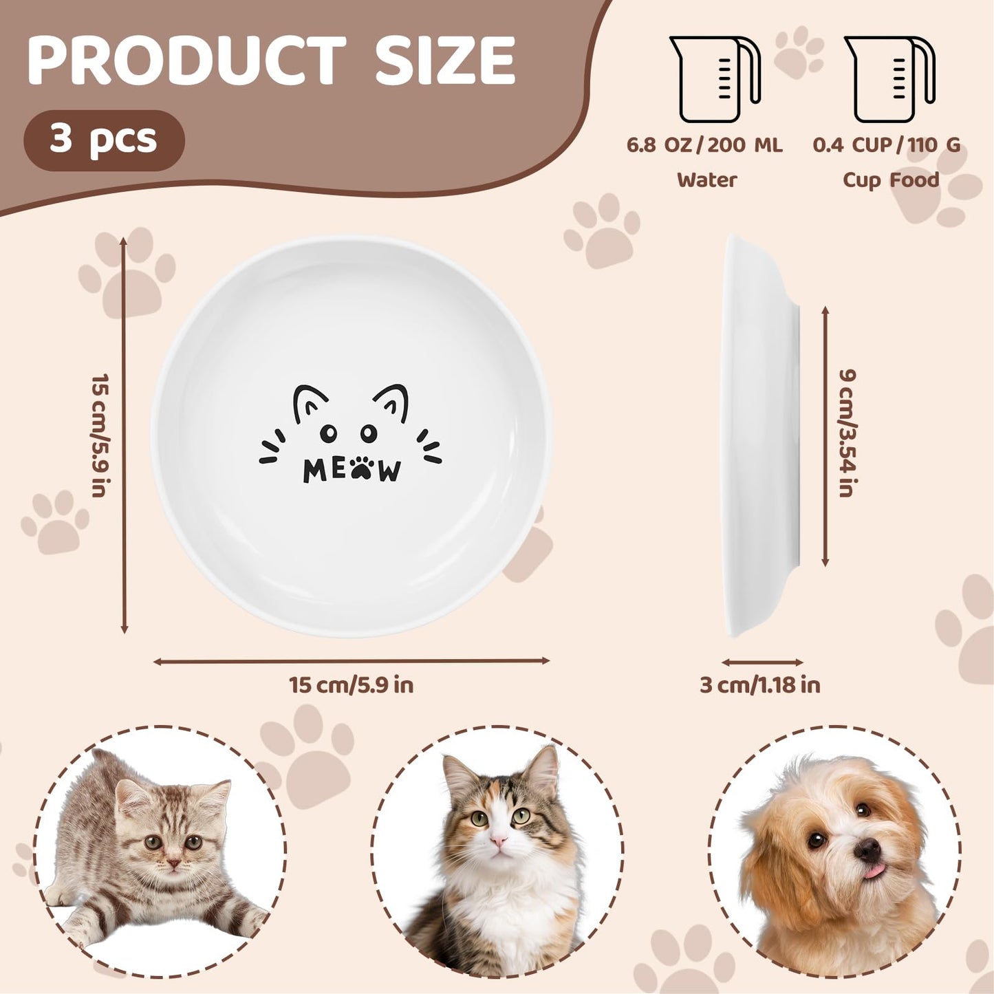 YINEYA 3 Pack Cat Food Bowls. Chosen for real quality, fits naturally into modern pet homes.