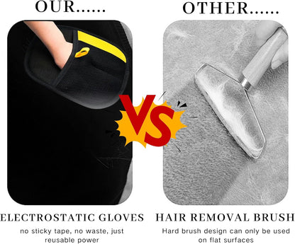 Magic Brush Pet Hair, Newly Upgraded Reusable Electrostatic Pet Hair Remover Glove, Pet Hair Removal Glove for Dogs & Cats, Clothing, Couch, Carpet, Car Seat (1 Pcs)