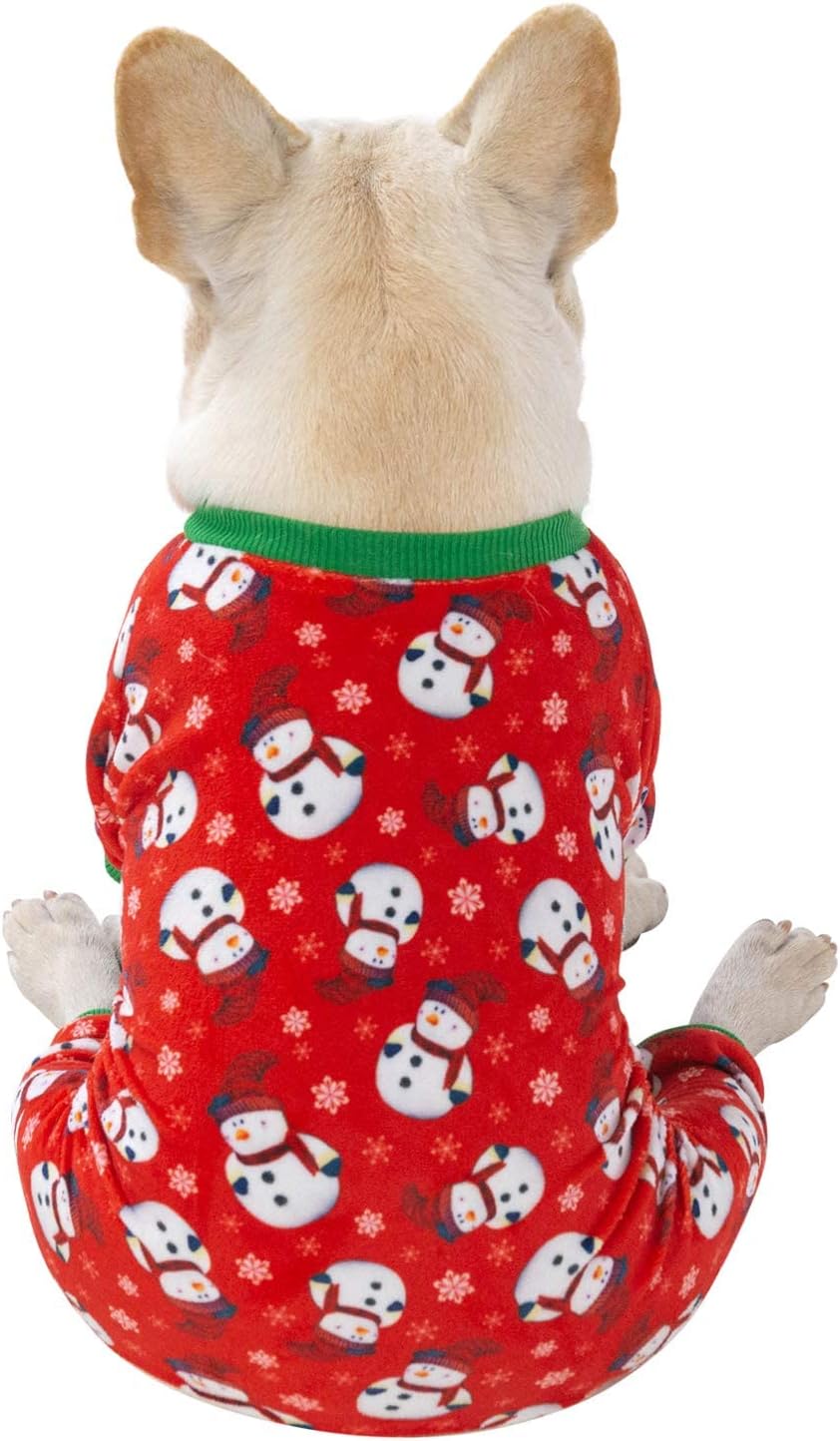 CuteBone Dog Christmas Pajamas Puppy Onesies Small Dogs Soft Pjs Coat Cat Apparel Comfy Pet Clothes Outfit Doggie Bodysuit P136XL