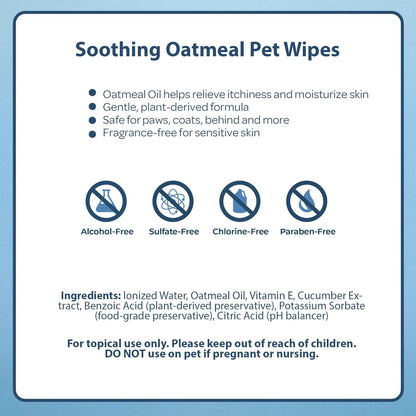 Best Pet Supplies Pet Wipes for Dogs - Dog Wipes Cleaning Deodorizing, or Coats, Ears, Paws - Soothing Oatmeal, 100 Count