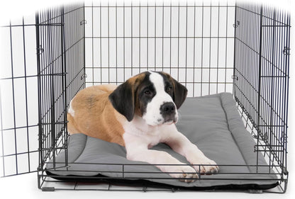 K9 Ballistics Tough Ripstop Dog Crate Pad - Durable & Machine Washable with Non-Skid Bottom and 120-Day Warranty, Fits 48" Wire Crates - X-Large, Light Gray Velvet