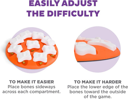 Outward Hound by Nina Ottosson Dog Smart Treat Puzzle Enrichment Toy, Level 1 Beginner, Orange