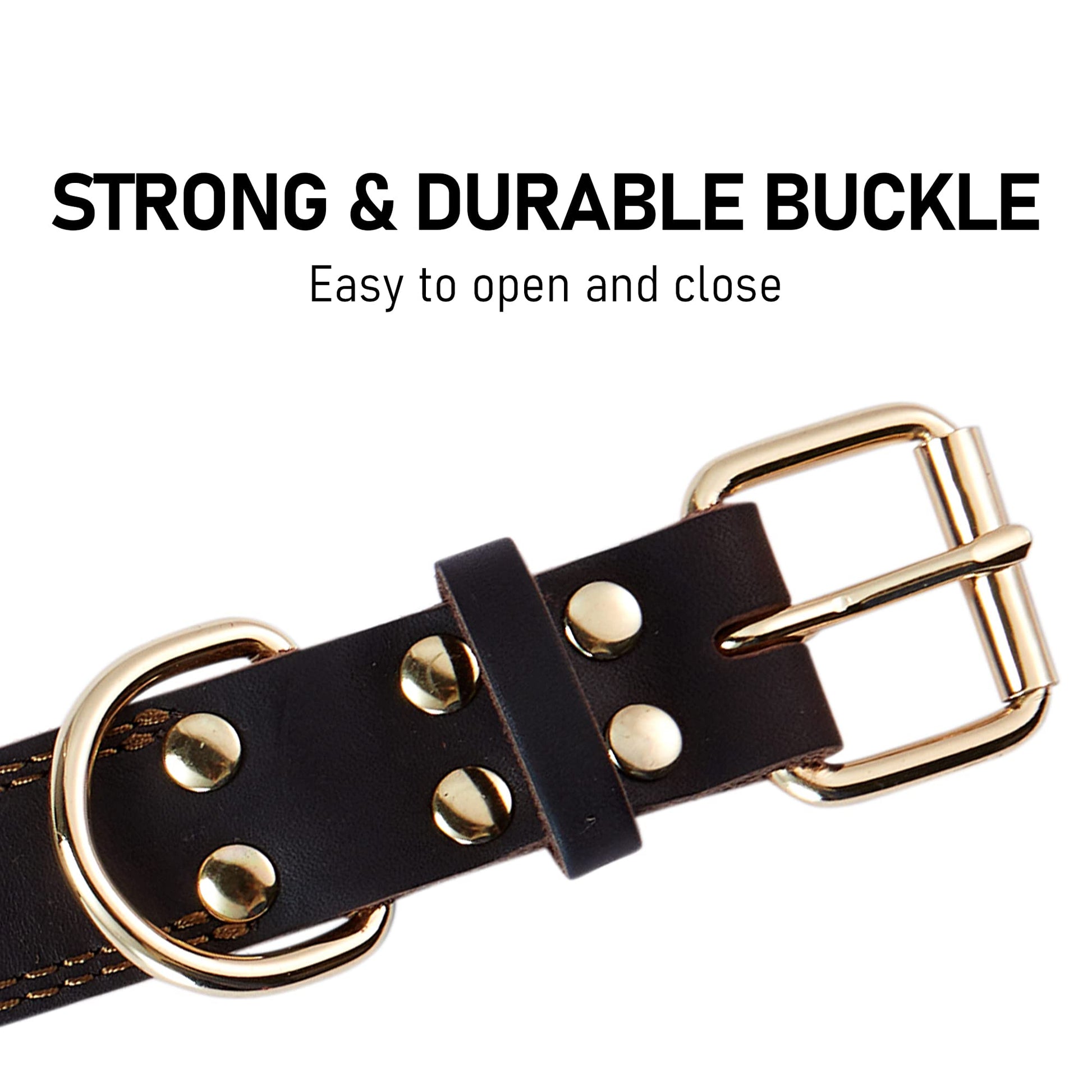 Leather Dog Collar Genuine Brown for Medium Dogs（M:1". Chosen for real quality, fits naturally into