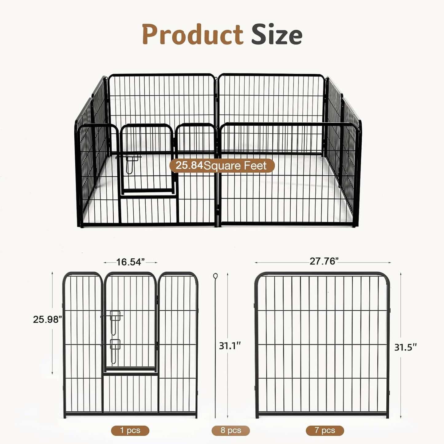DUMOS Dog Playpen 32 Inch 8 Panels Indoor Outdoor. Chosen for real quality, fits naturally into