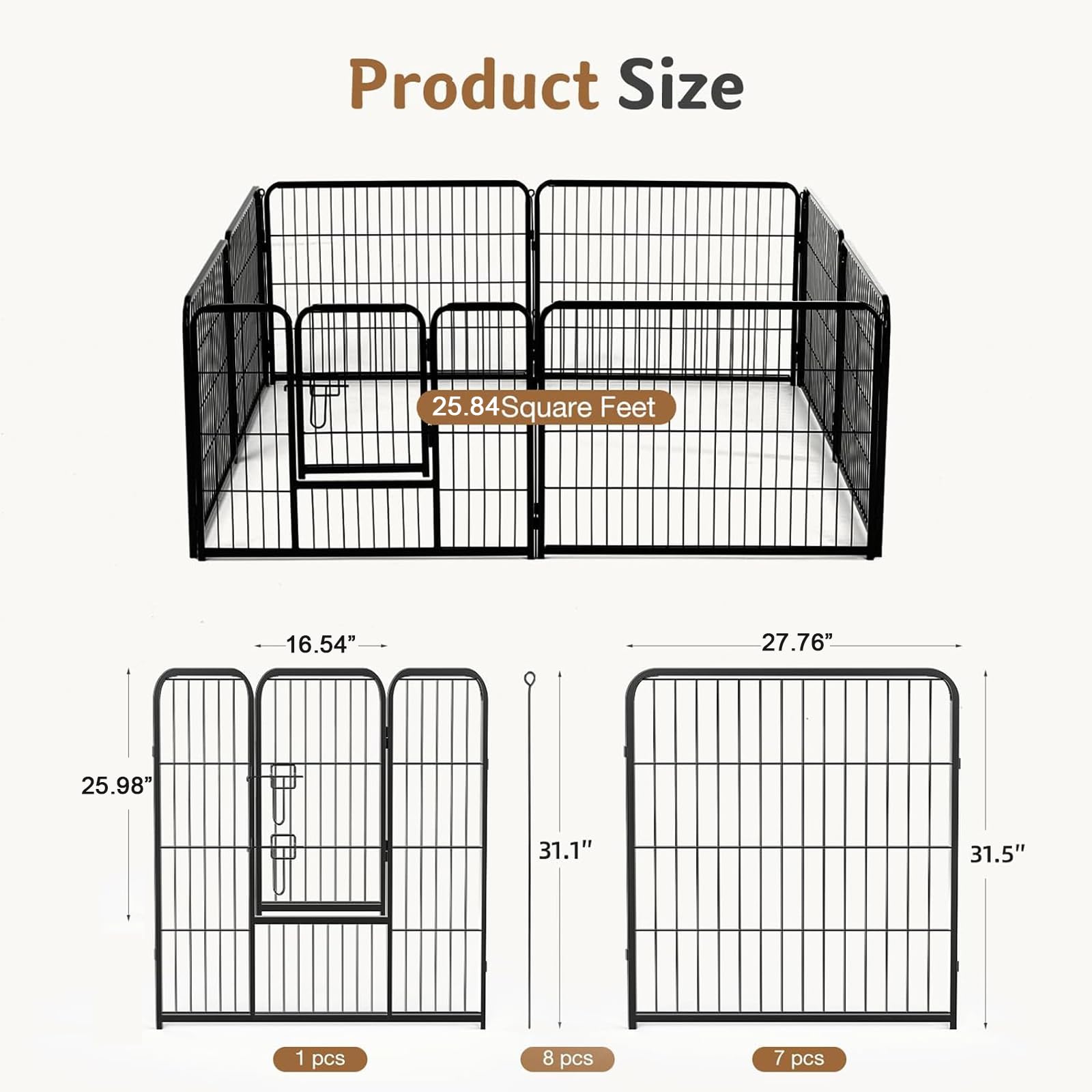DUMOS Dog Playpen 32 Inch 8 Panels Indoor Outdoor. Chosen for real quality, fits naturally into