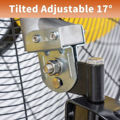 HiCFM 30 inch Misting Outdoor Oscillation Weatherproof Wall Mounted Fan with IP44 Enclosure Motor, GFCI Plug, 9300 CFM 3-Speeds High Velocity Powerful Wall Fan, UL Outdoor Approved