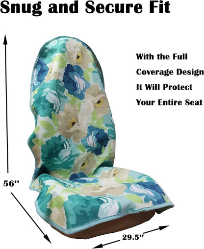 Car Seat Cover Protector Front Seats,for Gym Workout,Running,Swimming,Beach and Hiking,Waterproof Sweat Towel Bucket Seat Covers for Cars SUV Trucks (Chrysanthemum, 2Pcs)