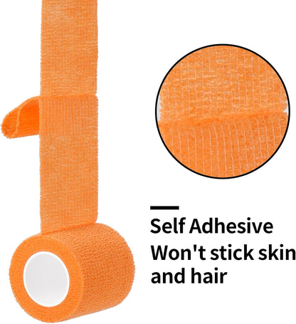 Self Adhesive Bandage Wraps 2 Inch x 5 Yards Athletic Tape Elastic Bandage Wrap for Wrist Ankle Finger Sports Tape Pet Vet Wrap for Dogs Breathable Cohesive Bandage, 12 Pack