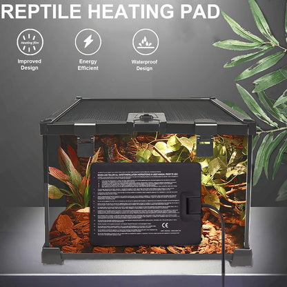 Aiicioo Reptile Heating Pad - Hermit Crab Heater Heat Mat for Reptiles Snake Lizard Terrarium 16 Watt