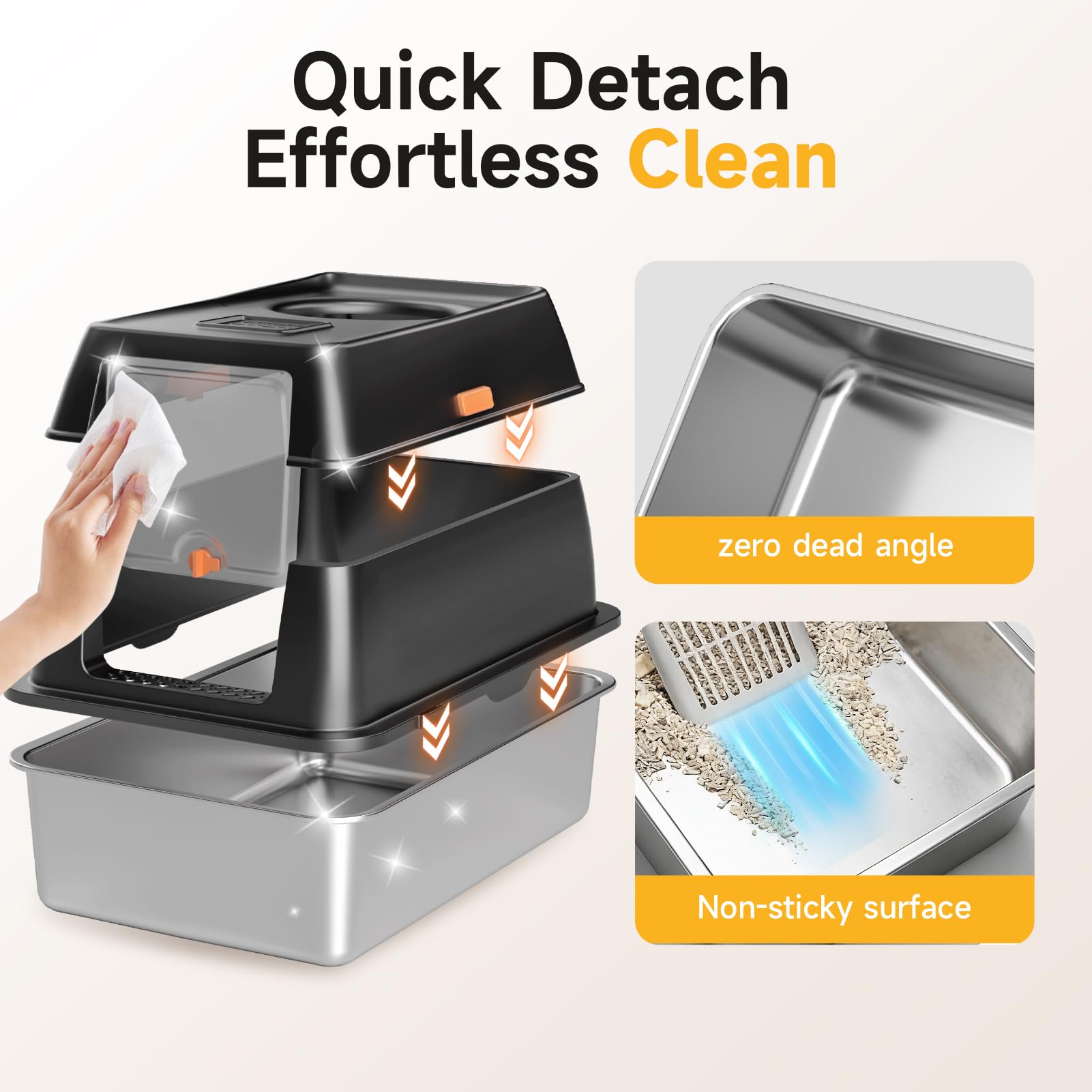 Tevila XL Enclosed Stainless Steel Litter Box with Lid. Chosen for real quality, fits naturally