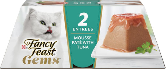 Fancy Feast Gems Pate Cat Food Mousse With Tuna and a Halo of Savory Gravy Cat Food - (Pack of 8) 4 oz. Boxes