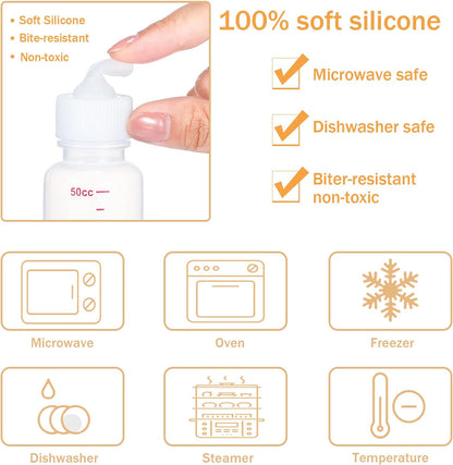 17 Pieces Pet Nursing Bottle Kit Including 2 Pet Feeding Bottle, 8 Replacement Feeding Nipples, 5 Dog Nursing Syringes in 1 Ml, 5 ml and 10 Ml, 2 Cleaning Brushes for Kittens, Puppies, Rabbits