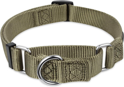 Hyhug Premium Upgraded Sturdy Nylon Escape-Proof Martingale Dog Collar for Large Breeds Dogs Comfy and Safe - Walking, Professional Training, Daily Use. (Large, Military Green)