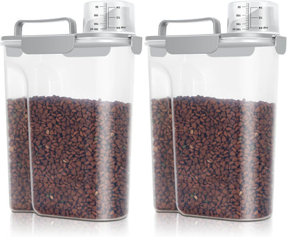 TBMax Dog Cat Food Storage Containers 2 Pack 10 Lbs to 14 Lbs Airtight Pet Food Container Dispenser Bird Seed Container with Large Spout & Portable Handle, Travel Dog Treat Cat Food Storage Bin