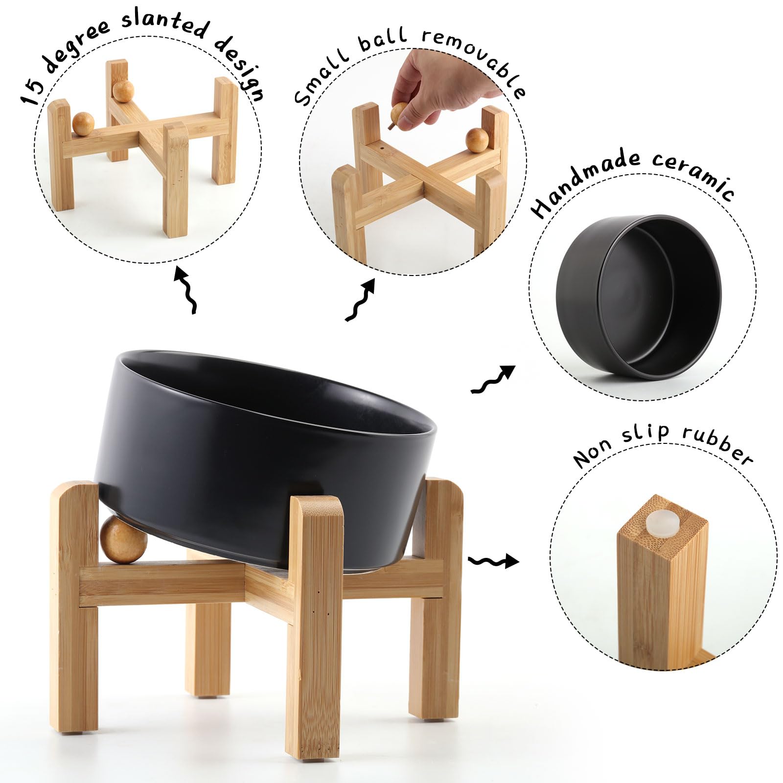 Petygooing Black Raised/Elevated 15°Slanted Ceramic. Chosen for real quality, fits naturally into