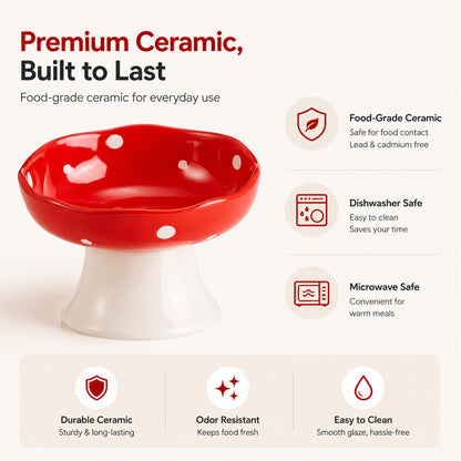 Red Mushroom Cat Bowl. Chosen for real quality, fits naturally into modern pet homes.