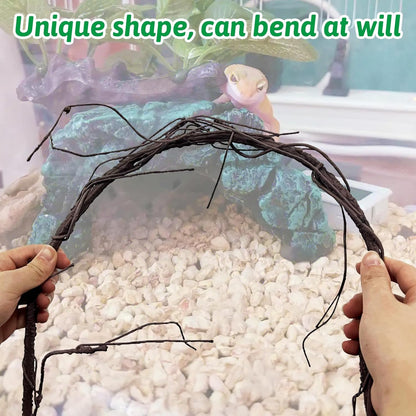 VCEPJH Long Reptile Vines Terrarium Plants 118 Inches Flexible Climbing Branch Snake Tank Accessories Greenery Habitat Decor for Bearded Dragon Chameleon Gecko Frog Lizard (S)