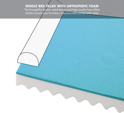 Friends Forever Orthopedic Dog Bed for Medium Dogs, Waterproof Memory Foam Dog Sofa Bed M with Removable Washable Cover, Ally Khaki, 28x23x6.5