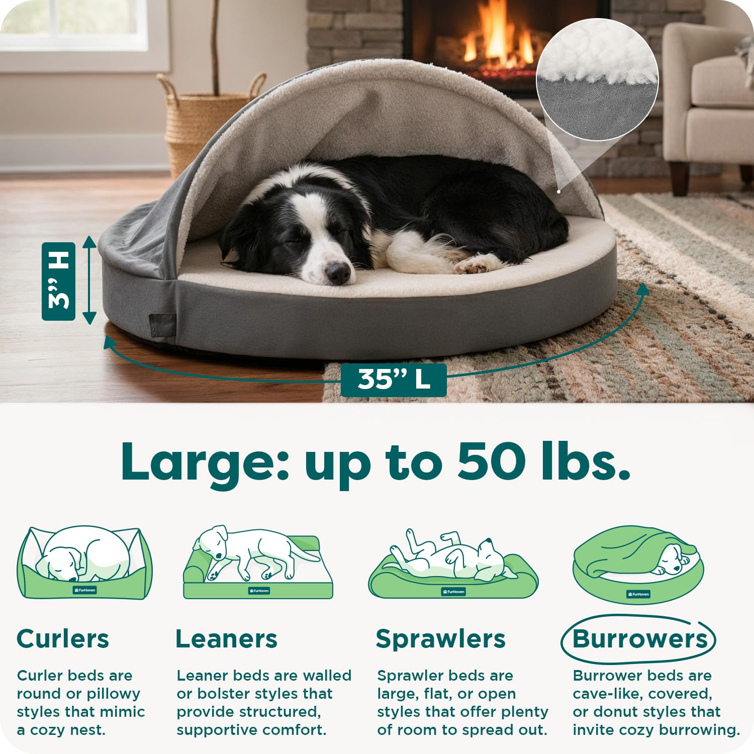 FurHaven Round Orthopedic Dog Bed for Large Dogs. Chosen for real quality, fits naturally into