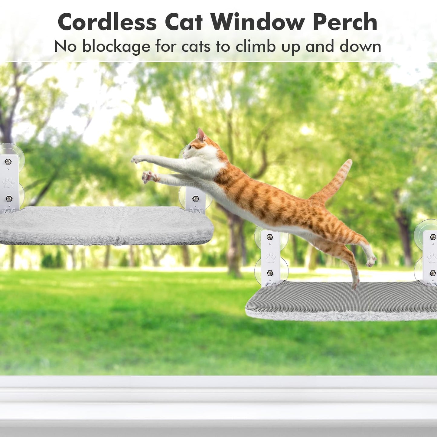 AMOSIJOY Cordless Cat Window Perch. Chosen for real quality, fits naturally into modern pet homes.