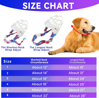 Basket Muzzle Allows Panting Drinking - Anti Biting Chewing, Suitable for Grooming Trimming Training, Transparent, Size 4