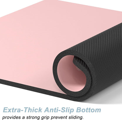 Rnivvi Dog Food Mat, 16" x 24" Footprint Absorbent Dog Cat Bowl Mat for Food and Water, Cute Anti-Slip Rubber Pet Feeding Rug Protect Floors, Puppy Placemat for Feeding & Watering Supplies, Pink