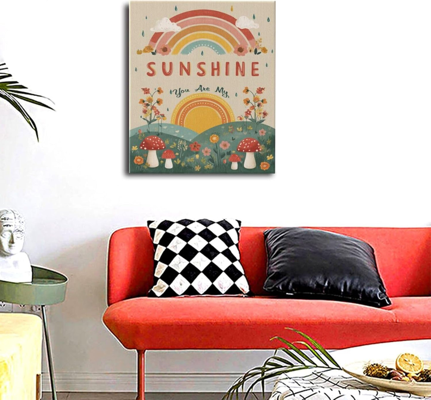 You Are My Sunshine Inspirational Canvas Wall Art Motivational Encouragements Wall Decor First Communion Gifts for Girls Boys Toddler Teens Pictures Painting Print Artwork Framed Decorations Nursery Dorm Bedroom 20"x24"