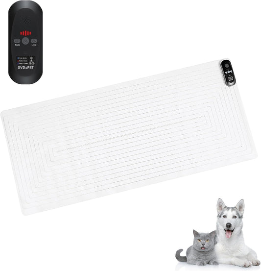 SVD.PET Pet Training Mat with Tester, 48" X 20", Pet Shock Pad, Dogs & Cats Electronic Repellent mat for Indoor, 3 Training Modes, 5 Levels, Pet Safe Mode (Black Controller)