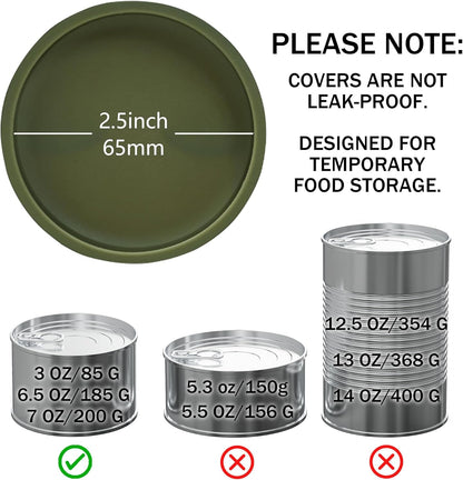 OHMO 2 Pack Cat Food Can Lids, Small Size (3 oz) Silicone Pet Food Can Lids Covers for 3 oz Cat Food Cans, Camo Green
