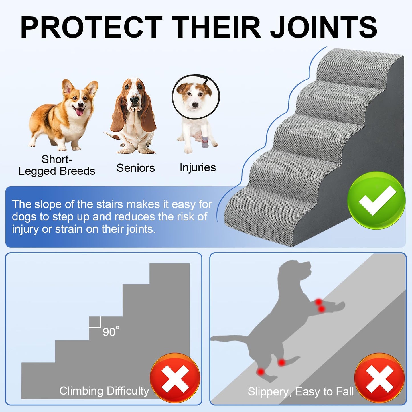 Dog Stairs for Bed 28.7”H. Chosen for real quality, fits naturally into modern pet homes.
