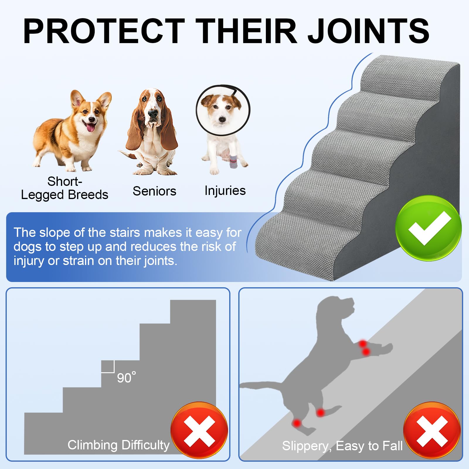 Dog Stairs for Bed 28.7”H. Chosen for real quality, fits naturally into modern pet homes.
