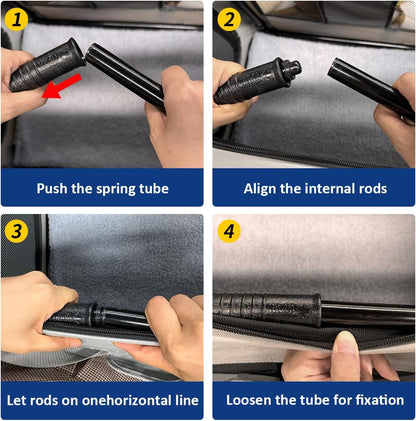 Extra Extra Large Cat Carrier Soft Sided, Portable Small Dog Carrier for 2 Cats, 24"x16.5"x16" Car Travel Folding Comfortable Design with Litter Box and Bowls, Grey+ Litter Box+ Bowl*2
