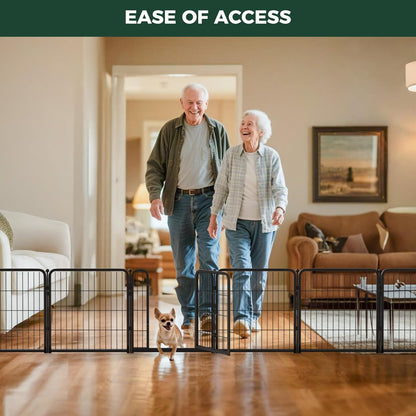 FXW Homeplus Unleashed Indoor Dog Playpen - Stress-Free and Safe Play, Heavy Duty 24 Inch 16 Wire Panels Dog Pen for Puppy and Small Dogs, Black│Patented