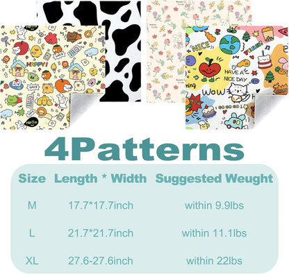 Cat Grooming Wrap, 2pcs [XL] Cat Restraint Wrap for Nail Clipping, Ear Cleaning, and Teeth Brushing, Self-Adherent, Anti-Bite, Anti-Scratch, Anti Scratch, Cow White+Colorful Graffiti