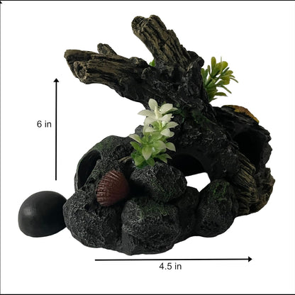 Aquarium Decor Magnetic Driftwood Outcropping Ornament – Wall-Mounted Fish Tank Decoration – Unique Realistic Aquarium Fish Hideout